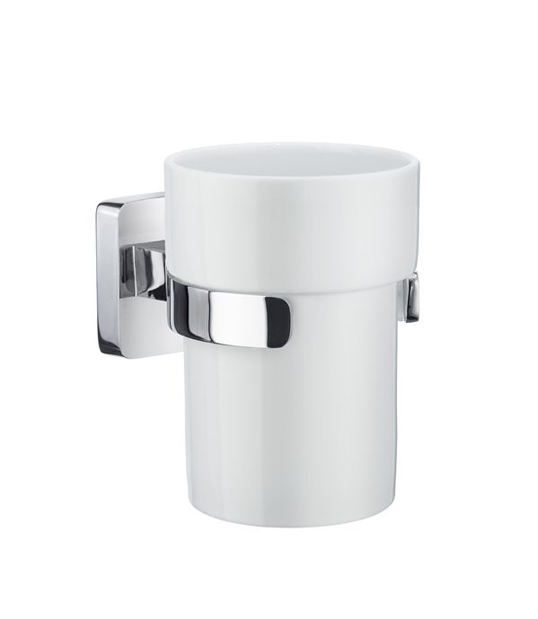 OK343P - držalo za zobne ščetke - krom sijaj & porcelan